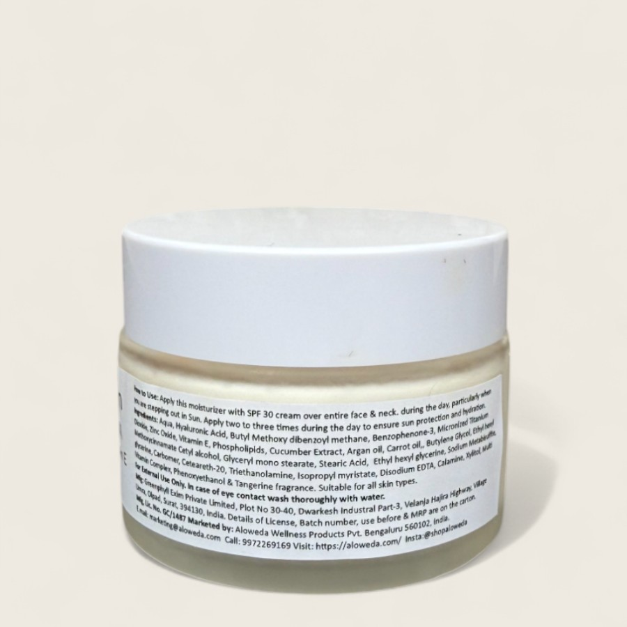 THE DAY CREAM 50 Gram: Aloweda Day Cream SPF 30 + Hyaluronic Acid + Vitamin E