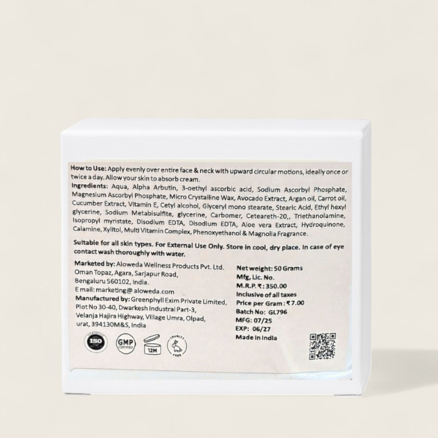 COMPLEXION CREAM 50 Grams with Alpha Arbutin 2%, Vitamin C 15 % & Micro Crystalline Wax