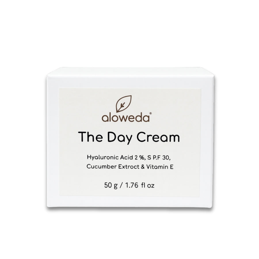 The Day Cream 50 Gram: Aloweda Day Cream SPF 30 + Hyaluronic Acid + Vitamin E