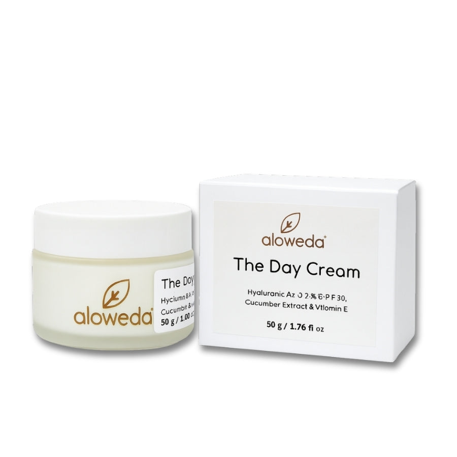 The Day Cream 50 Gram: Aloweda Day Cream SPF 30 + Hyaluronic Acid + Vitamin E