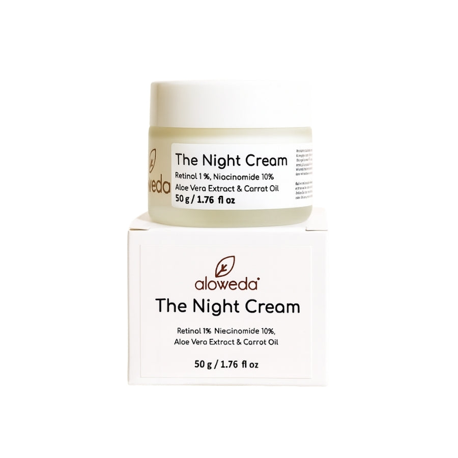 The Night Cream 50 Grams : Aloweda Night Cream | Vitamin C, Niacinamide, Kojic Acid, Natural Oils & Butters