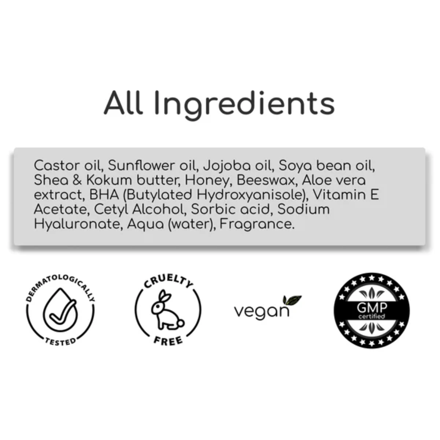 LIP BUTTER with Oils, Butters & Vitamin E,, No Chemicals/preservatives.