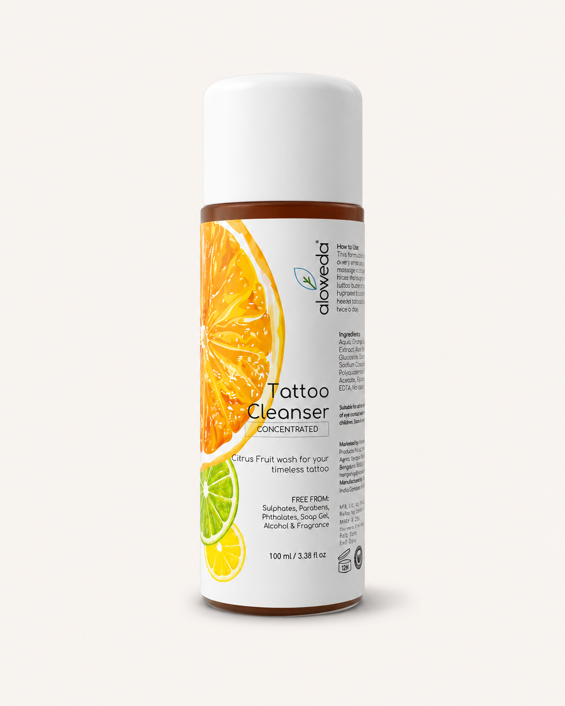 Tattoo Cleanser 100 ml Concentrate: Gentle Citrus Fruit wash for your Timeless Tattoo