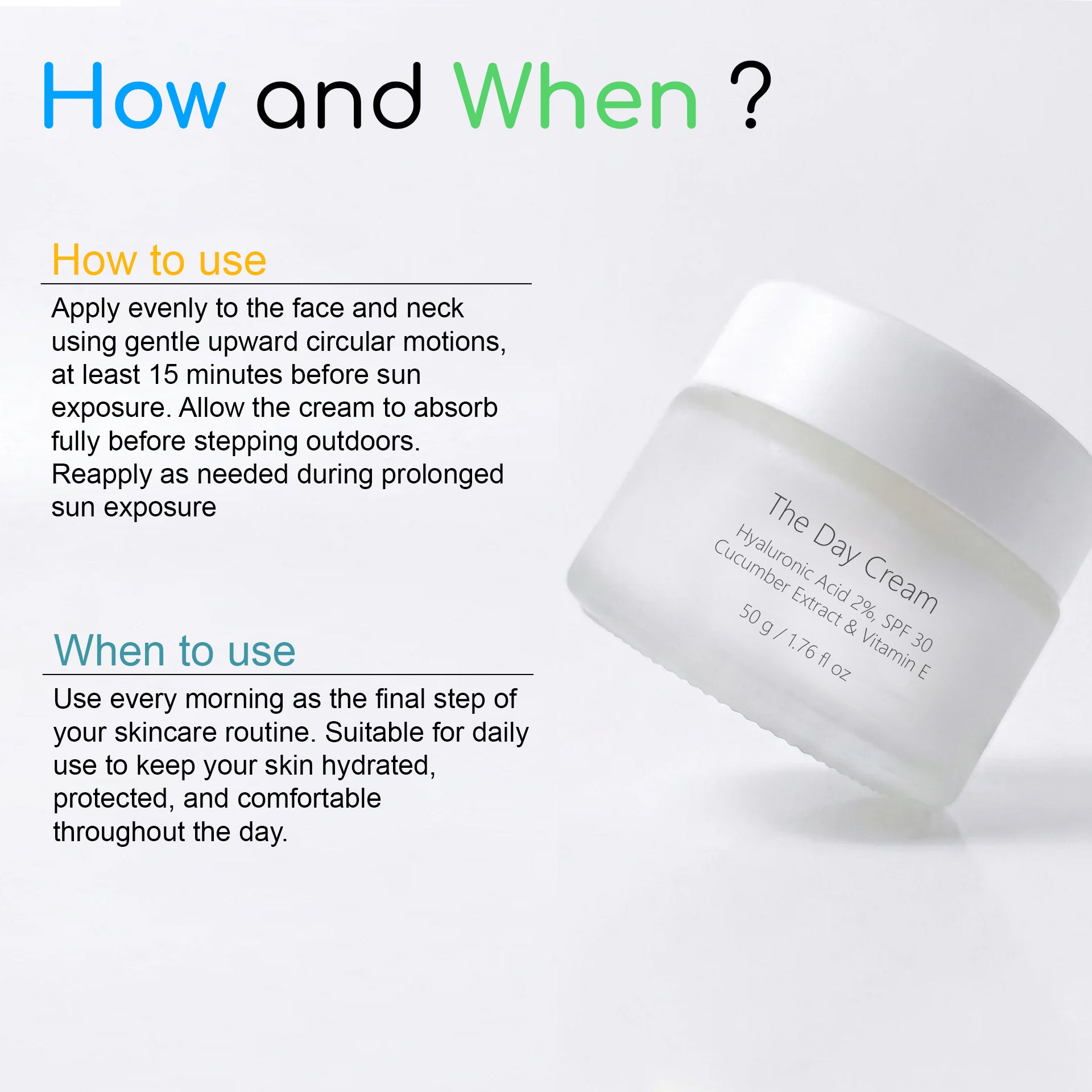 Hyaluronic Acid, SPF 30 & Vitamin E : The Day Cream 50 G