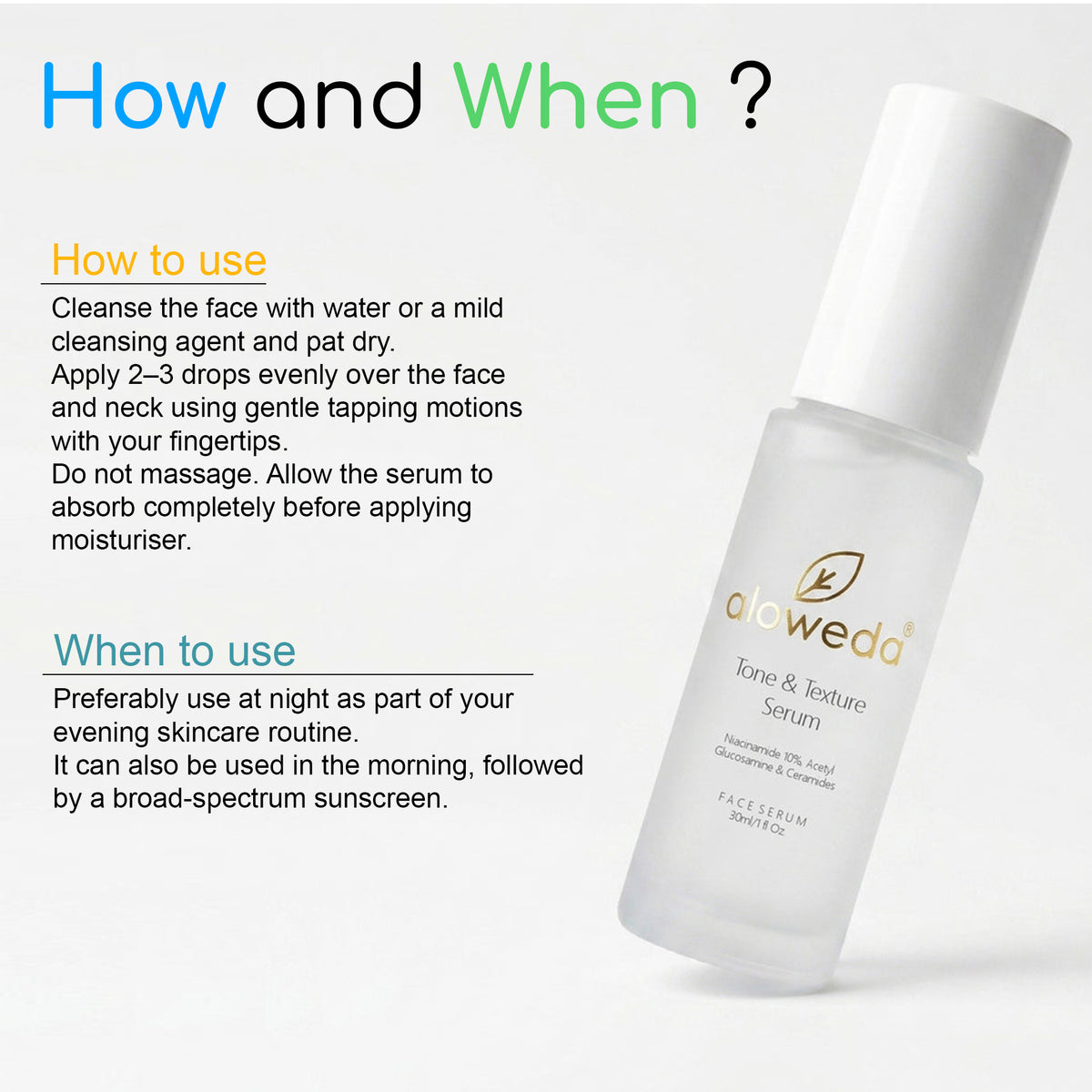 Niacinamide 10 %, Acetyl Glucosamine & Ceramides 30 ml Serum for Tone & Texture