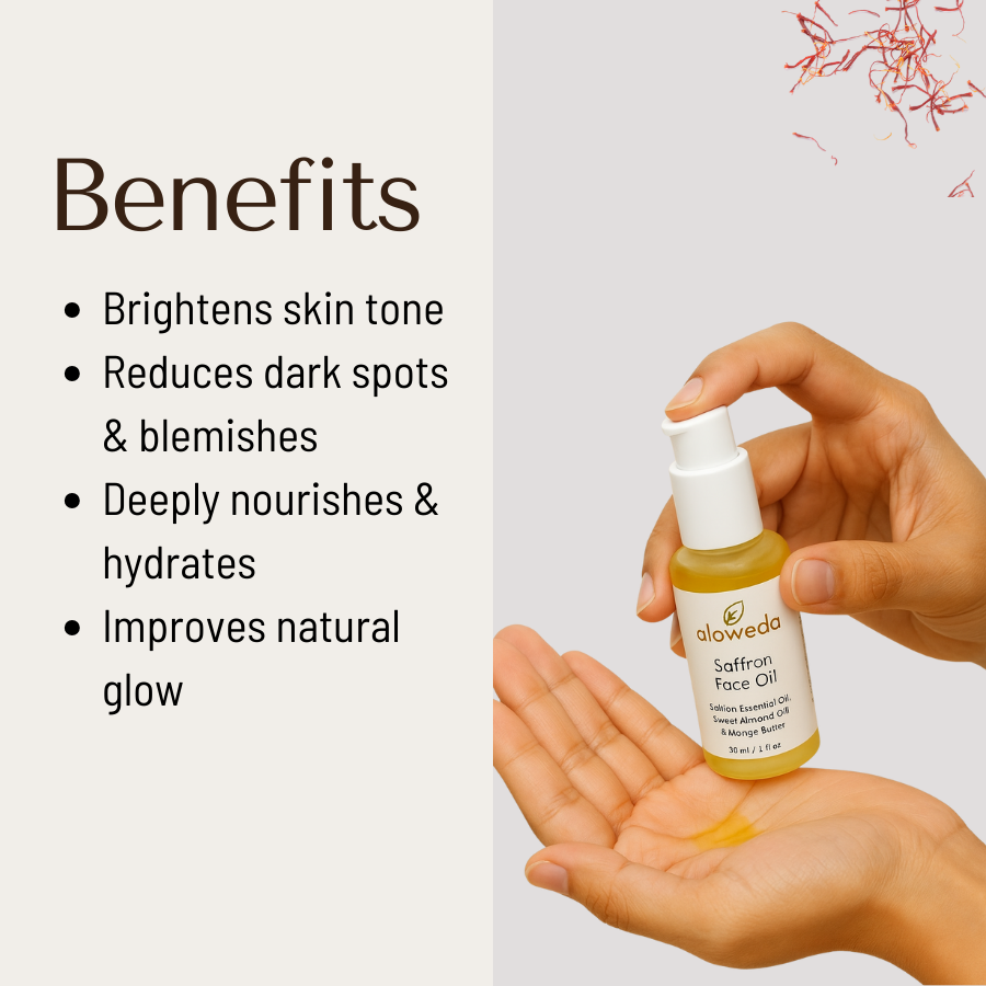 SAFFRON FACE OIL 30 ml, Saffron Essential Oil, Sweet Almond oil & Mango Butter