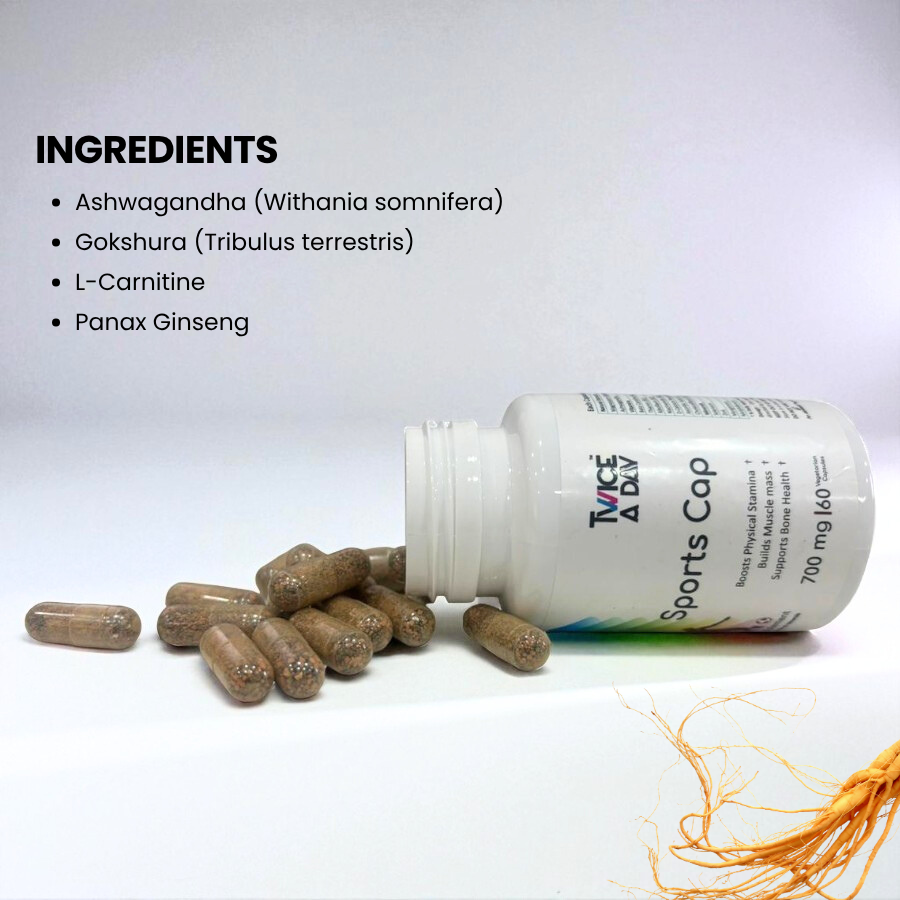 Sports Cap 700 mg for boosting Stamina, Physical strength & Muscle Mass